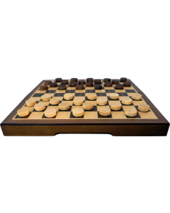 Magnetisch damspel notenhout